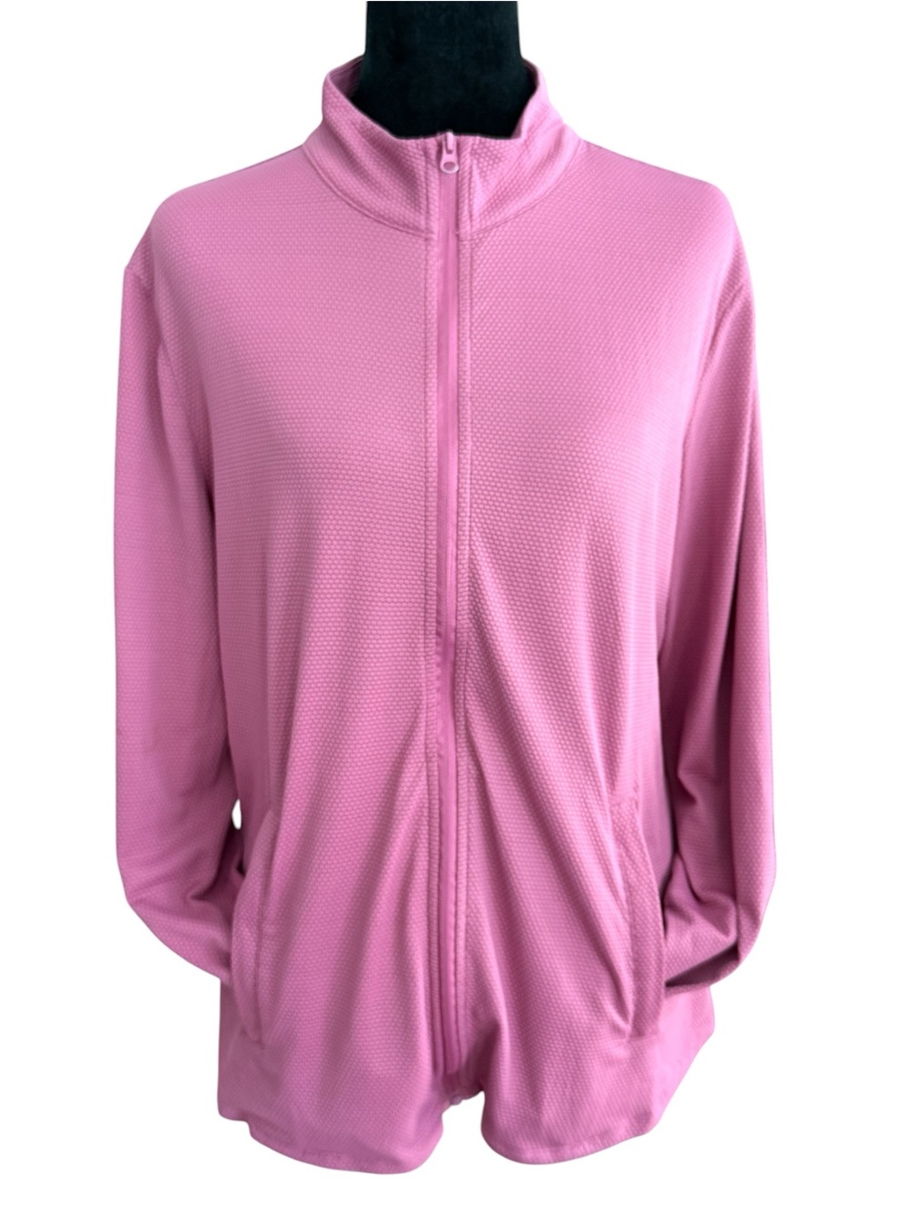 Tommy Bahama Women’s XL Pink Textured Full-Zip Golf Jacket. Lightweight